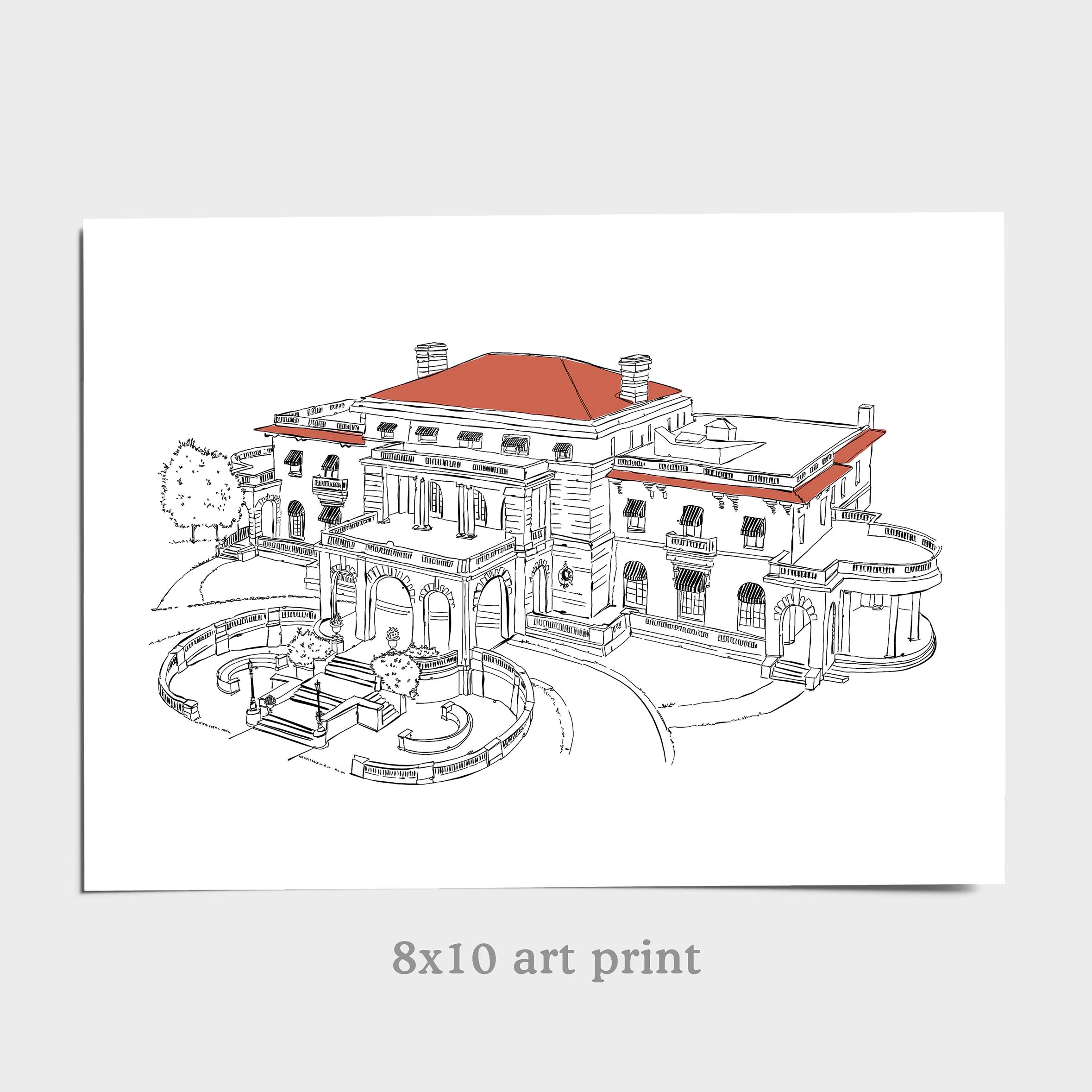 Custom Wedding Venue Illustration (digital file + 8"x10" art print)