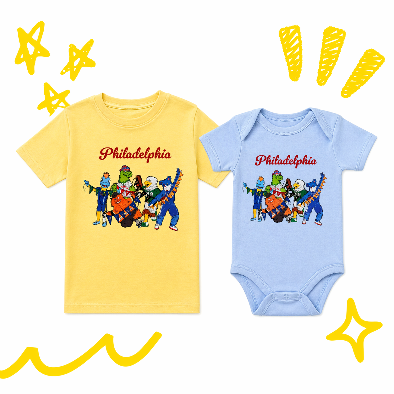 Philly Mascot Onesie/Shirt (6 Months- XL Adult)