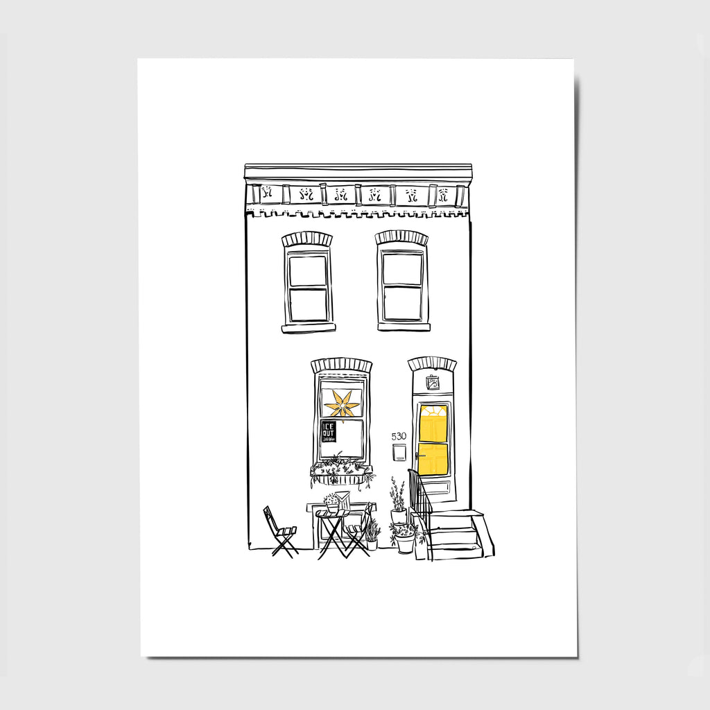 Custom Home Illustration (8"x10" art print)