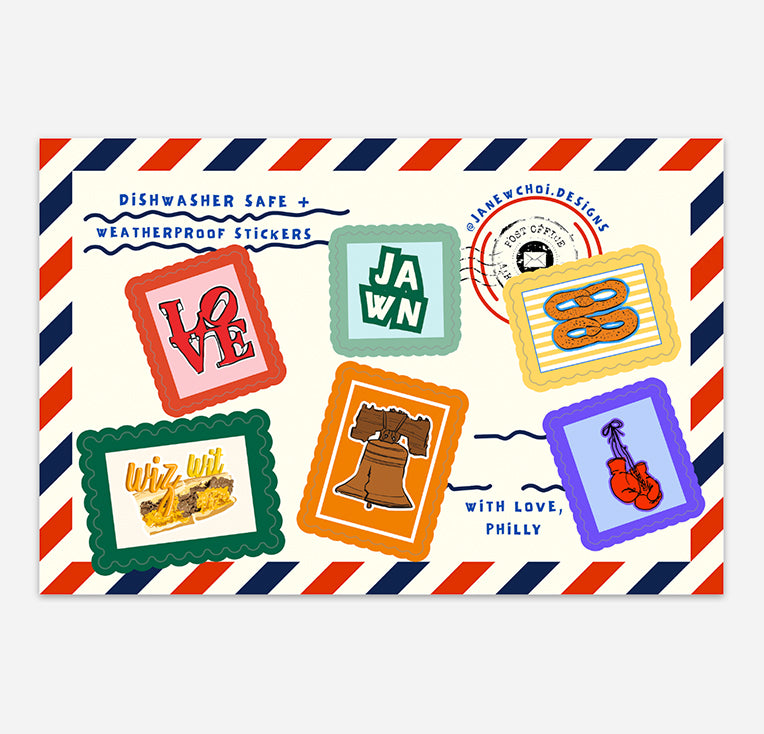 Philly Postage Stamp Sticker Sheet