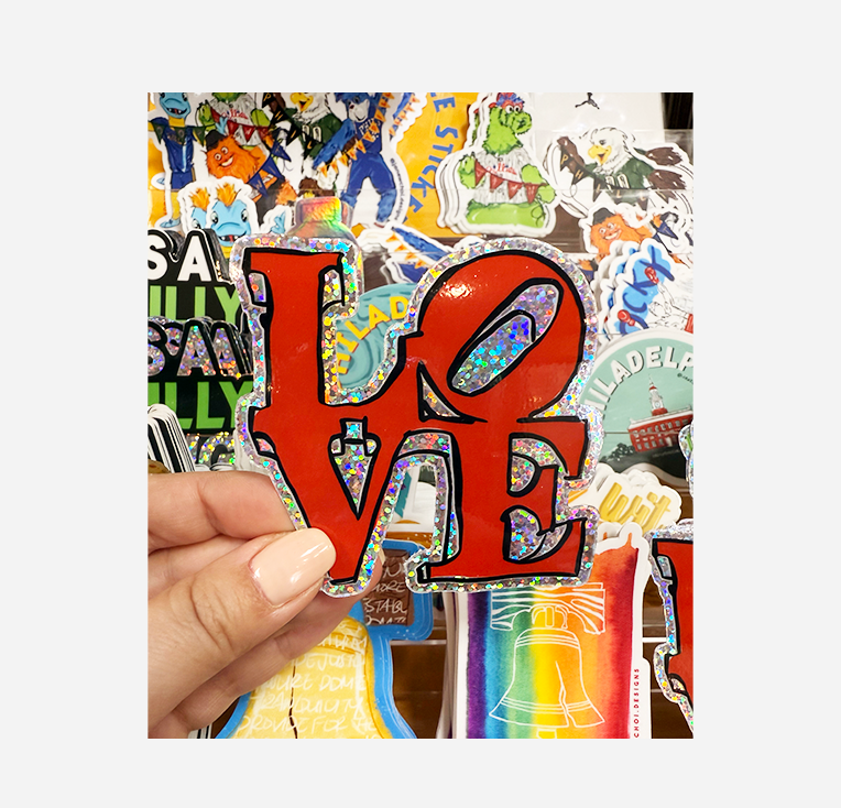 Glittery LOVE Sticker