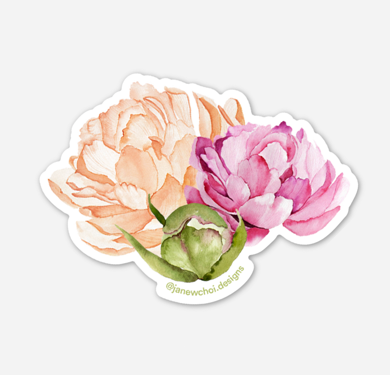 Peony Cluster Sticker