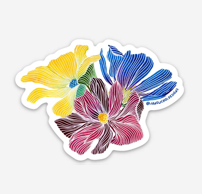 Trio Flower Sticker