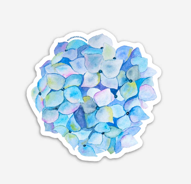 Blue Hydrangea Sticker