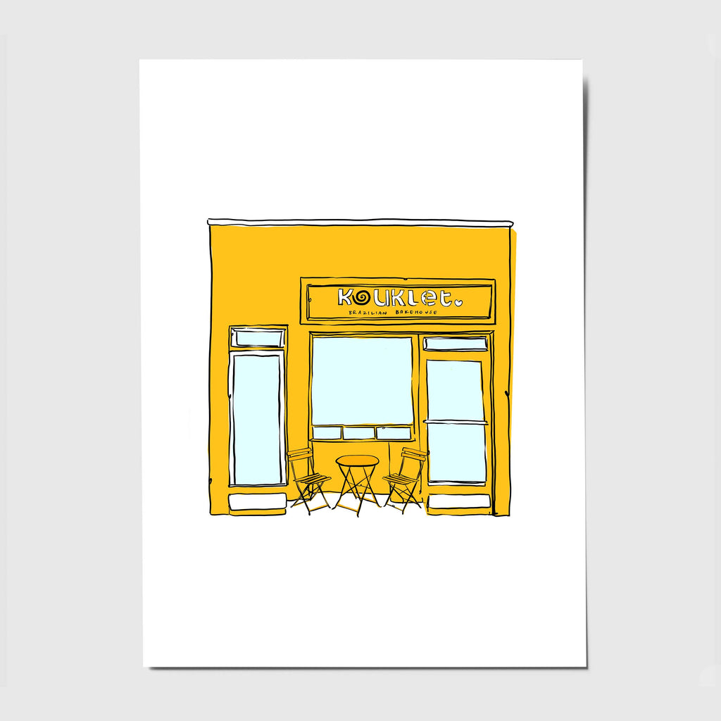 Custom Store Front Illustration (digital file + 8"x10" art print)