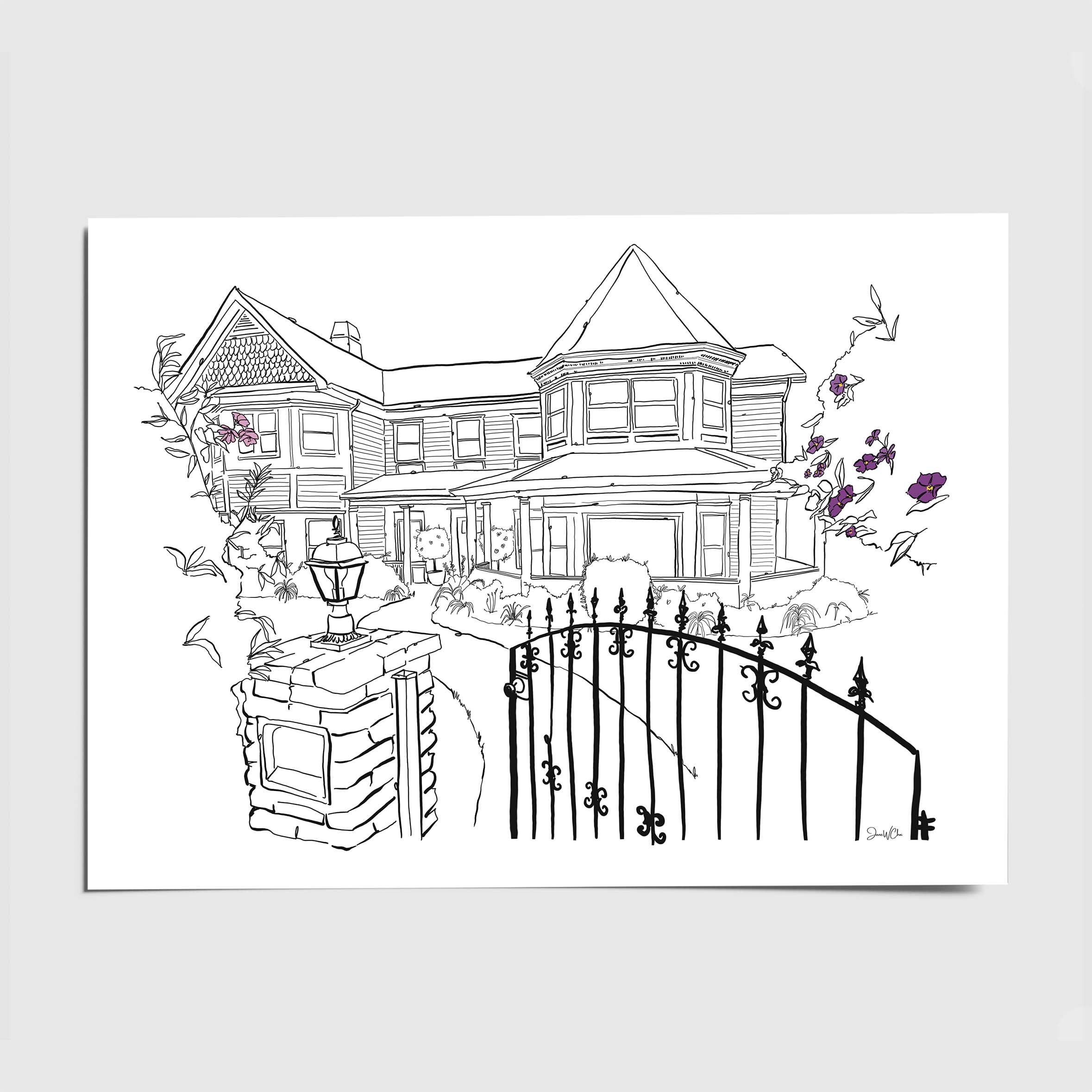 Custom Line Drawing (8"x10" art print)