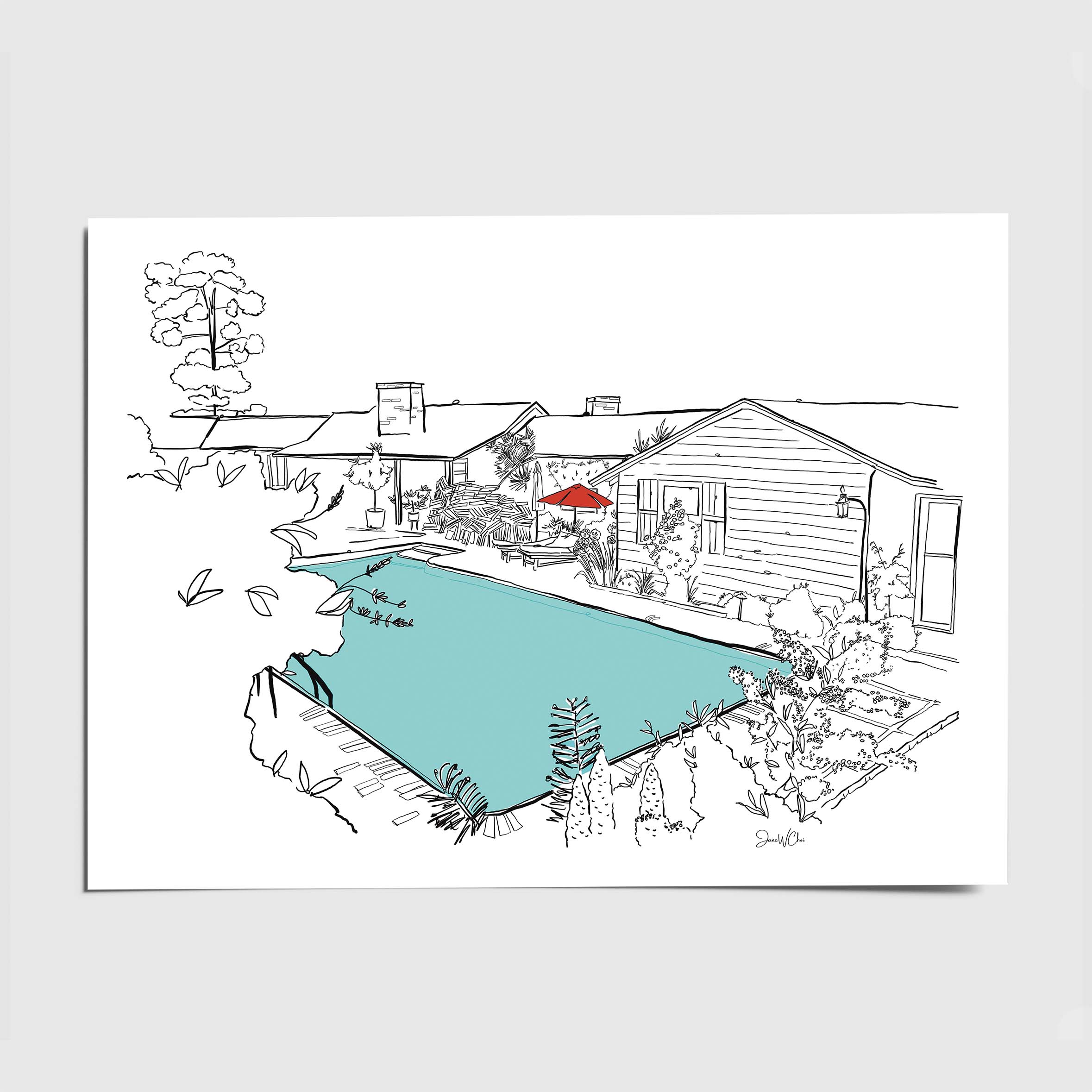 Custom Line Drawing (8"x10" art print)