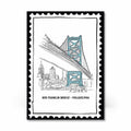 Ben Franklin Bridge Stamp Postcard (5"x7")