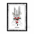 Go Birds Santa Stamp Postcard (5"x7")