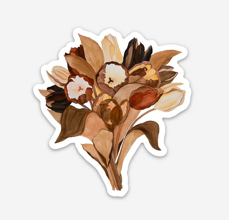 Nude Tulip Bouquet Sticker