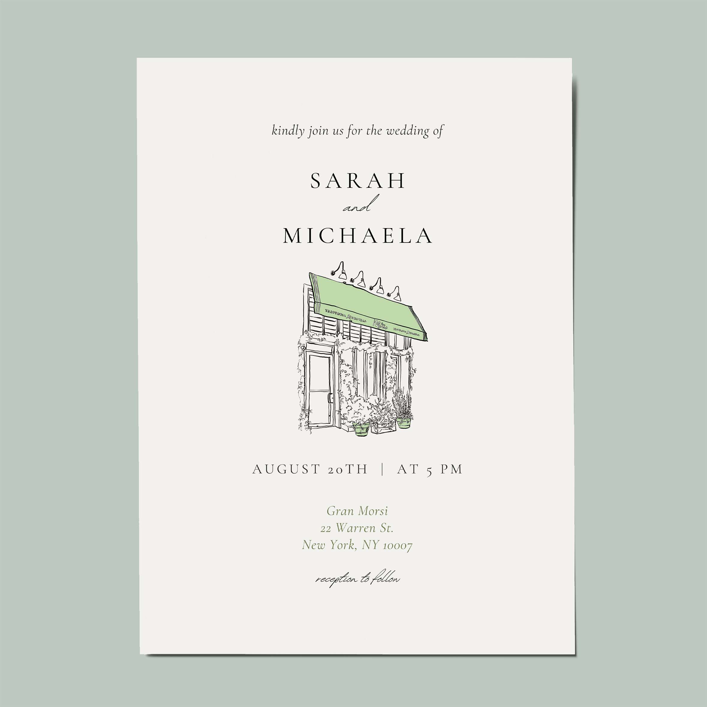 Custom Wedding Venue Illustration (digital file + 8"x10" art print)