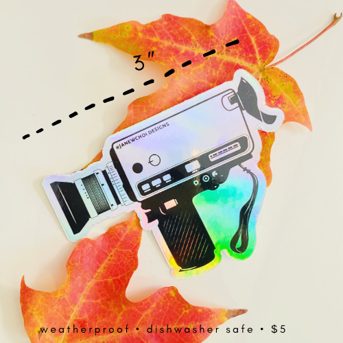 Holographic Super 8 Camera Sticker