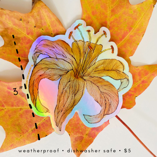 Holographic Tiger Lily Sticker