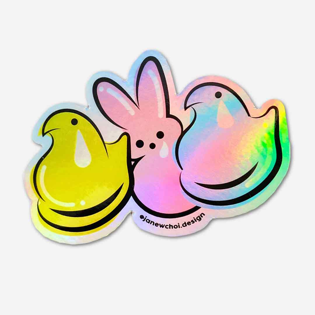 Holographic Peeps Sticker – Jane W. Choi Designs 